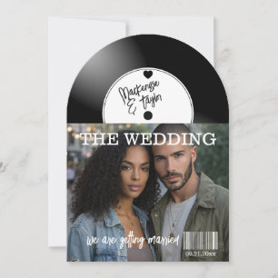 Retro Vinyl Record Photo Cover Wedding Invitation