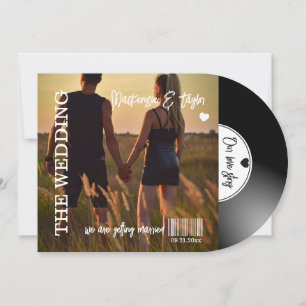 Retro Vinyl Record Photo Cover Wedding Invitation