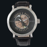 Retro Vinyl Record Photo Custom Wedding Keepsake Watch<br><div class="desc">Retro Vinyl Record Photo Custom Wedding / Anniversary / Engagement or Any Other Occasion Keepsake Gift. Customise it to add and adjust your photo along with your text occasion-accordingly.</div>