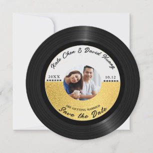 Retro Vinyl Record Photo Save the Date QR Code