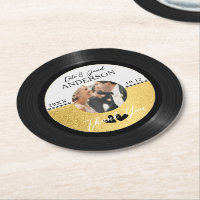 Retro Vinyl Record Photo Wedding Favour Thank You