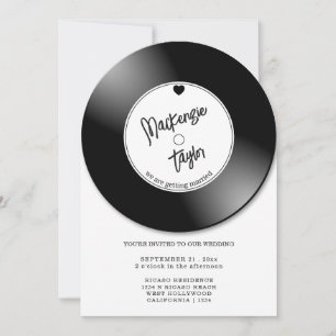 Retro Vinyl Record Photo Wedding Invitation