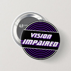 Retro Vinyl Record Purple Vision Impaired 6 Cm Round Badge