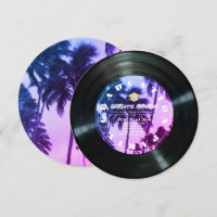 Retro Vinyl Record Tropical Palm Tree Graduation