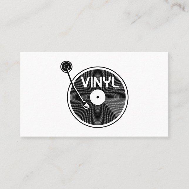 Retro Vinyl Record Turntable Business Card (Front)