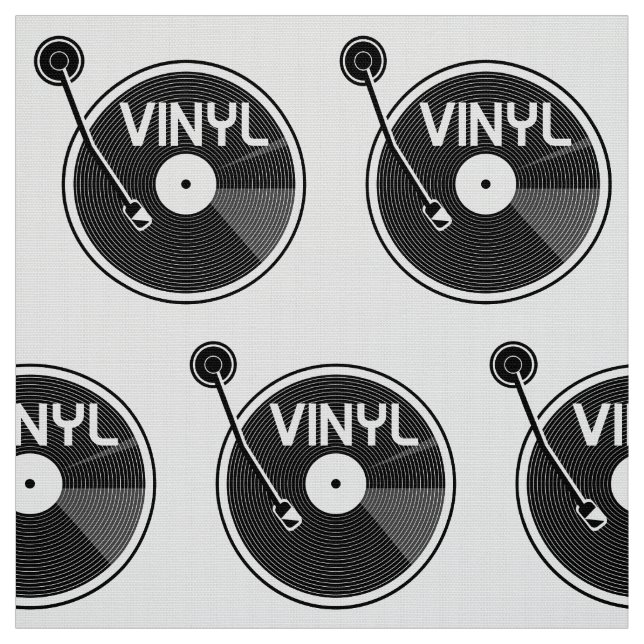 Retro Vinyl Record Turntable Fabric (Swatch)