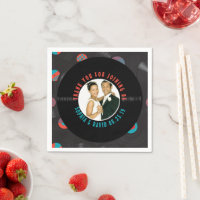 Retro Vinyl Record Wedding Photo Thank You