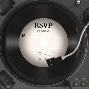 Retro Vinyl Record Wedding RSVP Response