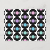 Retro Vinyl Records Colourful Pattern Design