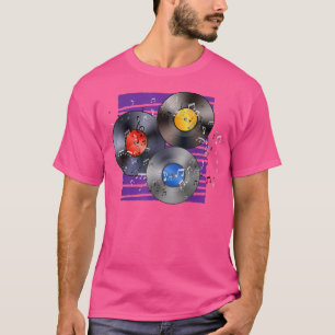 Retro Vinyl Records Musician 90s Music T-Shirt