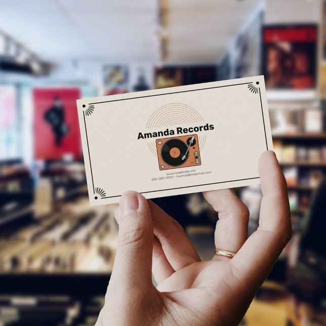 Retro Vinyl Turntable Business Card (Retro Vinyl Turntable Business Card)