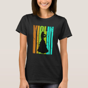 Retro Violin Silhouette Vintage Distressed Violini T-Shirt