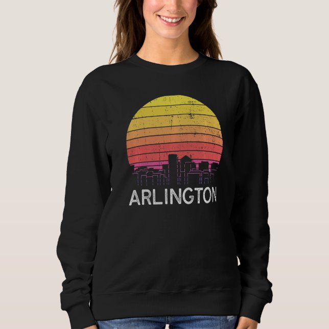 Retro Virginia Arlington Skyline Vintage Urban Bui Sweatshirt (Front)