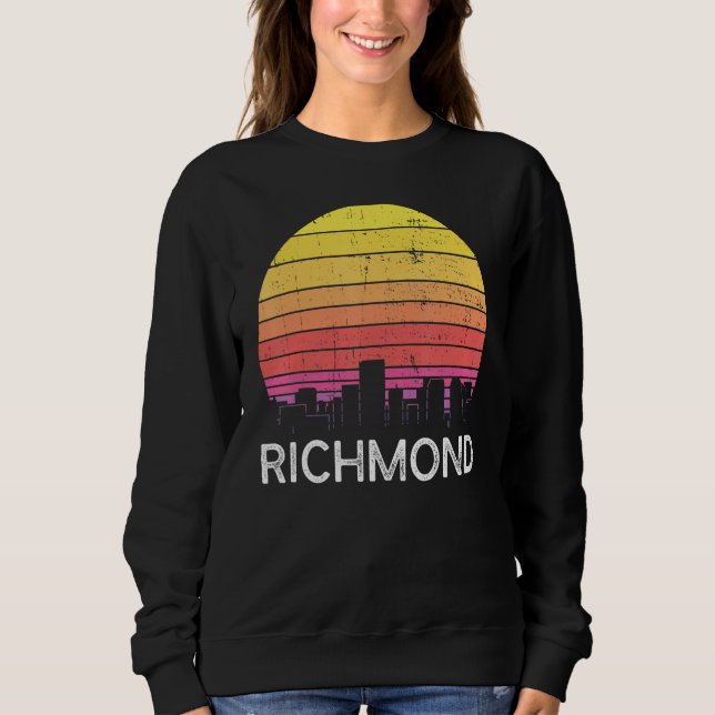 Retro Virginia Richmond Skyline Vintage Urban Buil Sweatshirt (Front)