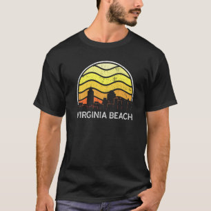 Retro Virginia Virginia Beach Visitors Skyline Vin T-Shirt