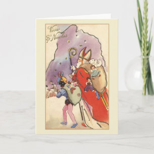 Retro Vive St Nicolas French Christmas Card
