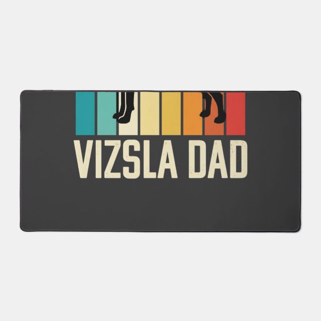 Retro Vizsla Dad Dog Silhouette Desk Mat (Front)