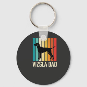 Retro Vizsla Dad Dog Silhouette Key Ring
