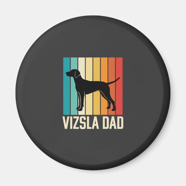 Retro Vizsla Dad Dog Silhouette Magnet (Front)