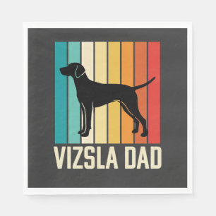 Retro Vizsla Dad Dog Silhouette Napkin