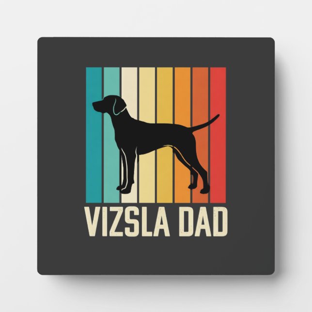 Retro Vizsla Dad Dog Silhouette Plaque (Front)