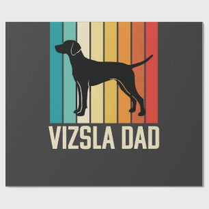 Retro Vizsla Dad Dog Silhouette Wrapping Paper