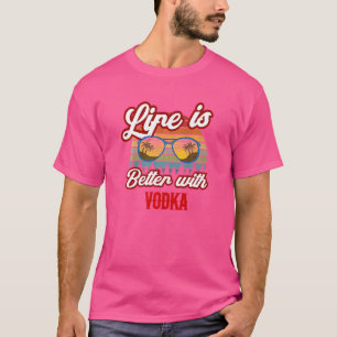 Retro Vodka Sunset  With Vodka T-Shirt