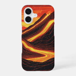 Retro Volcano Glow iPhone 16 Case