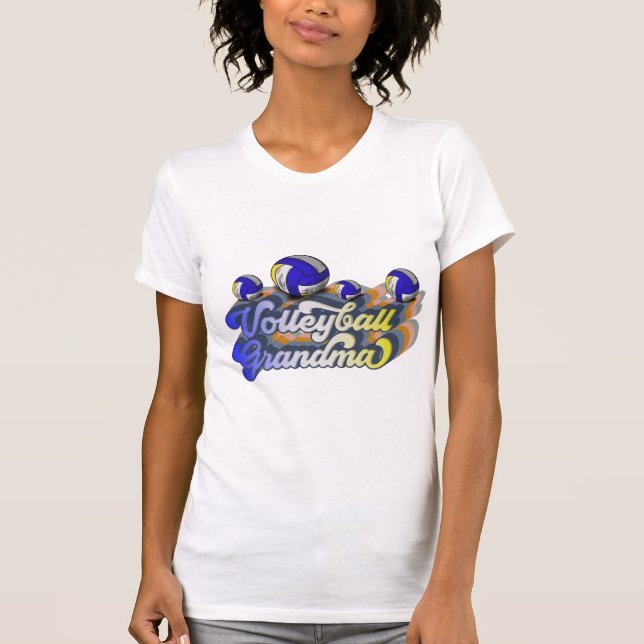 Retro Volleyball Grandma Sublimation Design T-Shirt (Front)