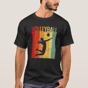 Retro Volleyball Lover Vintage Sport Christmas Fat T-Shirt