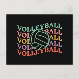 Retro Volleyball Sport Holiday Postcard