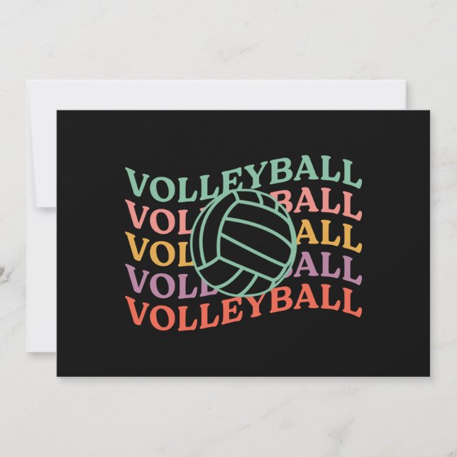 Retro Volleyball Sport Invitation (Front)