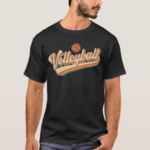 Retro Volleyball Typography Vintage Sports Design T-Shirt