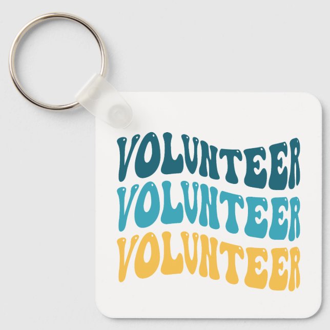 Retro Volunteer Key Ring (Front)