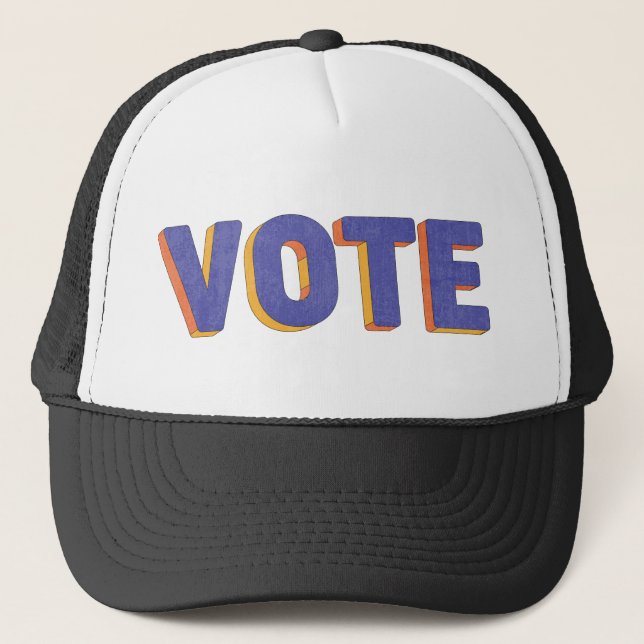 Retro Vote 2020 Election Vintage Distressed Trucker Hat (Front)