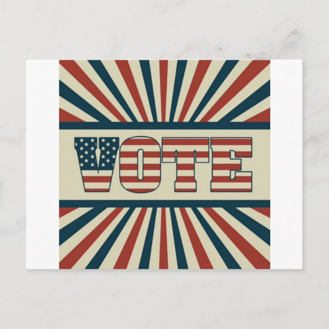 Retro vote, all gear postcard (Front)