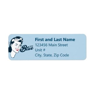 Retro Vote Blue | Return Address Label