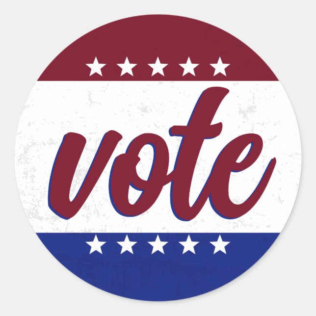 Retro Vote Election Classic Round Sticker (Front)