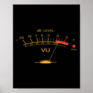 Retro Vu Metre Vintage Audio Engineer Recording Me Poster