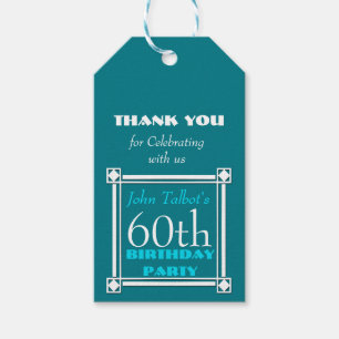 Retro W 60th birthday Personalised gift Tag