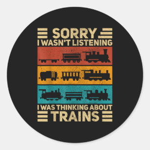 Retro Wagon Train Lover Model Railroad Conductor F Classic Round Sticker