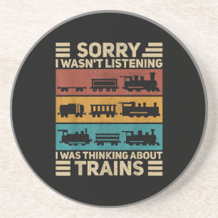 Retro Wagon Train Lover Model Railroad Conductor F Coaster