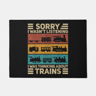 Retro Wagon Train Lover Model Railroad Conductor F Doormat