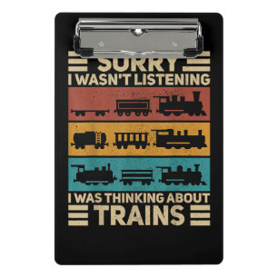 Retro Wagon Train Lover Model Railroad Conductor F Mini Clipboard
