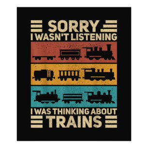 Retro Wagon Train Lover Model Railroad Conductor F Photo Print