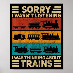 Retro Wagon Train Lover Model Railroad Conductor F Poster