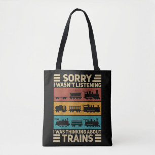 Retro Wagon Train Lover Model Railroad Conductor F Tote Bag
