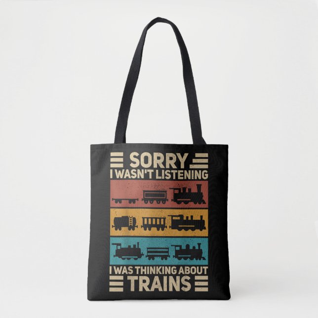 Retro Wagon Train Lover Model Railroad Conductor F Tote Bag (Front)