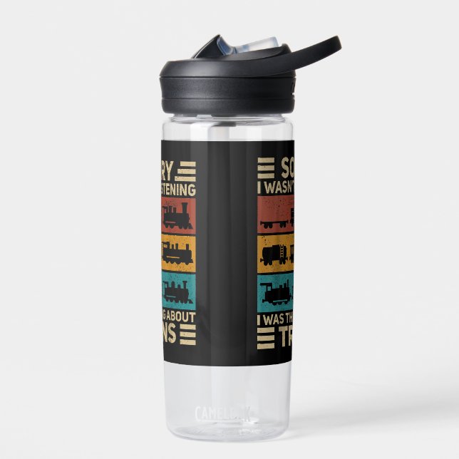 Retro Wagon Train Lover Model Railroad Conductor F Water Bottle (Left)