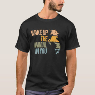 Retro Wake up the animal in you unicorn and unico T-Shirt